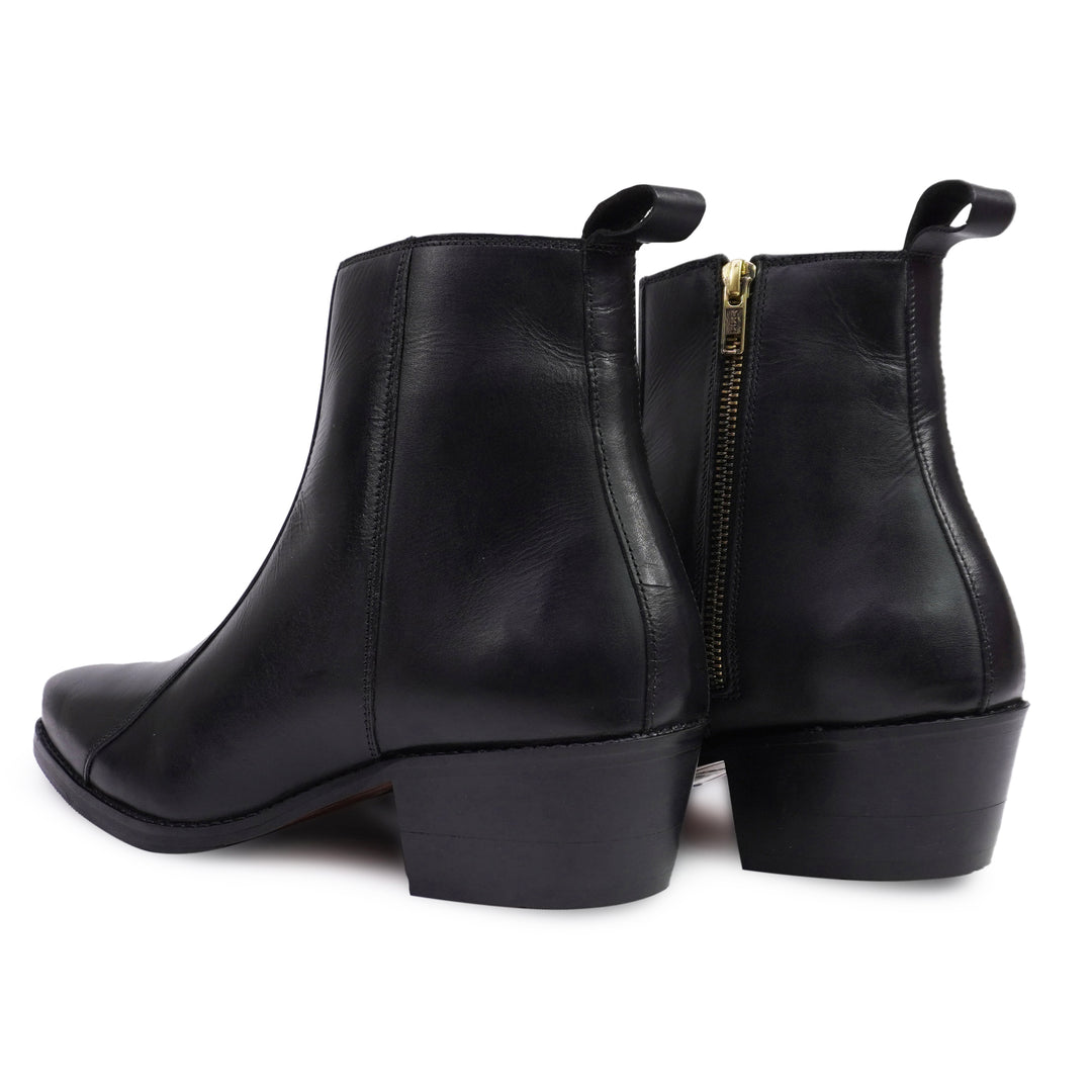 Feetique Handmade Leather Boot With Cuban Heel And Handmade Sheet Sole