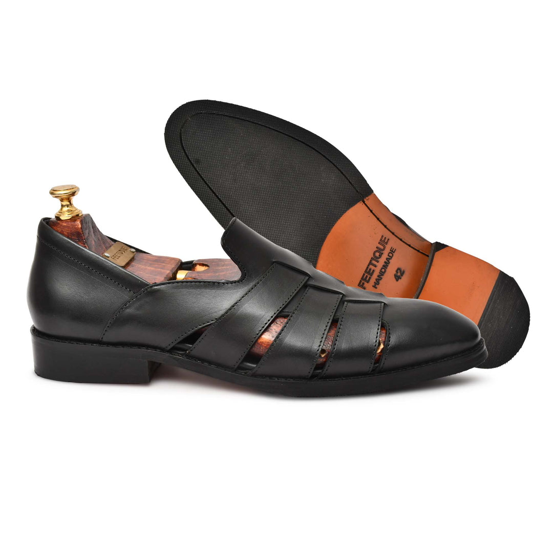 Genuine Leather Peshawari Sandals Cross Strap For Men - Feetique Footwea