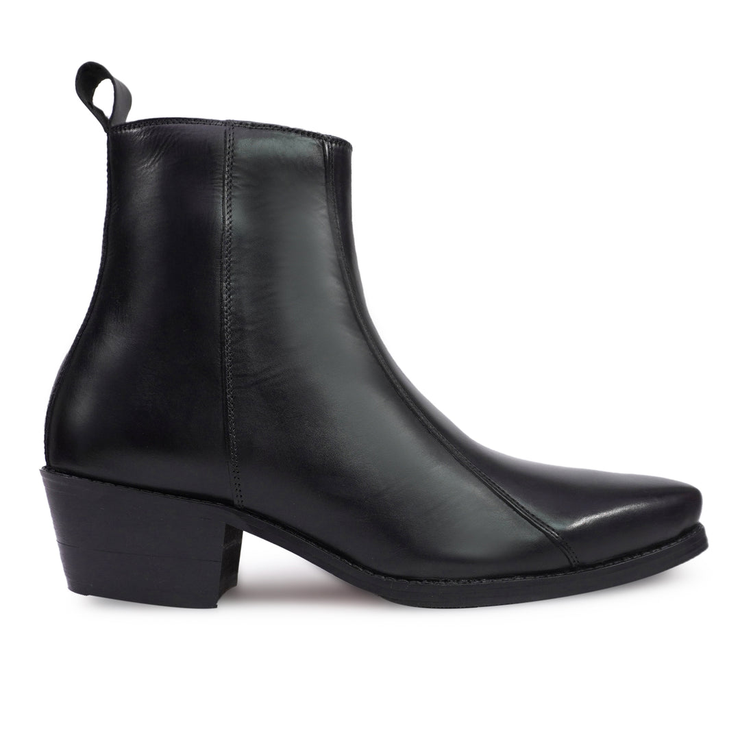 Feetique Handmade Leather Boot With Cuban Heel And Handmade Sheet Sole