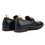 Load image into Gallery viewer, Mens black crust leather formal loafer shoe, business & casual party wear - Feetique Footwea