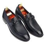 Load image into Gallery viewer, Mens black crust leather formal loafer shoe, business & casual party wear - Feetique Footwea
