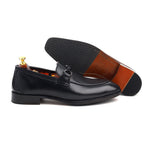 Load image into Gallery viewer, Mens black crust leather formal loafer shoe, business & casual party wear - Feetique Footwea