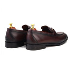 Load image into Gallery viewer, Mens wine crust leather formal loafer shoe, business & casual party wear mens Leather loafer shoes Feetique Footwea