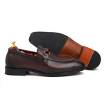 Load image into Gallery viewer, Mens wine crust leather formal loafer shoe, business & casual party wear mens Leather loafer shoes Feetique Footwea