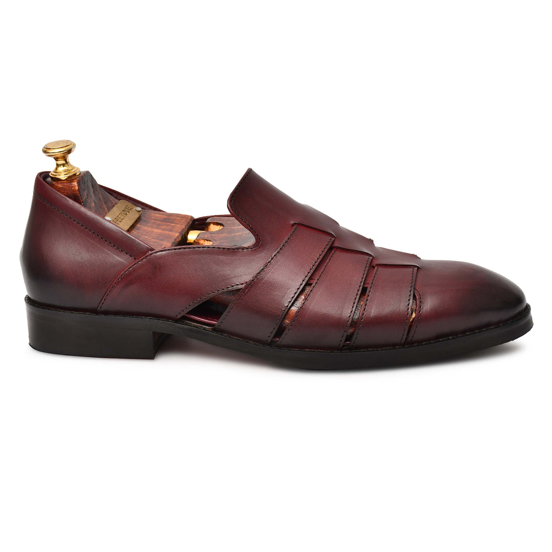 Genuine Leather Peshawari Sandals Cross Strap For Men - Feetique Footwea