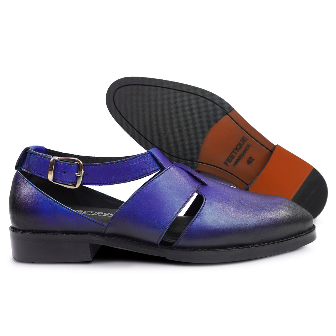 Genuine Leather Peshawari Sandals Cross Strap For Men