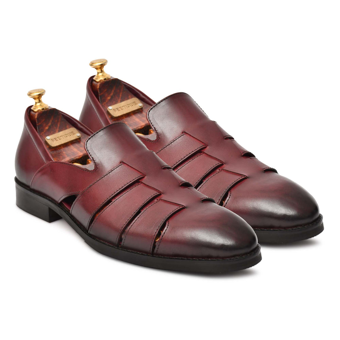 Genuine Leather Peshawari Sandals Cross Strap For Men - Feetique Footwea