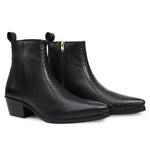 Load image into Gallery viewer, Feetique Handmade Leather Boot With Cuban Heel And Handmade Sheet Sole (SNAKE PRINT)