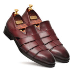 Load image into Gallery viewer, Genuine Leather Peshawari Sandals Cross Strap For Men - Feetique Footwea