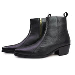 Load image into Gallery viewer, Feetique Handmade Leather Boot With Cuban Heel And Handmade Sheet Sole (SNAKE PRINT)