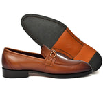 Load image into Gallery viewer, Men's tan crust leather formal loafer shoe, business & casual party wear - Feetique Footwea