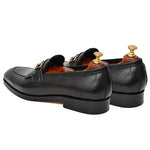 Load image into Gallery viewer, Mens black crust leather formal loafer shoe, business & casual party wear - Feetique Footwea