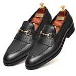 Load image into Gallery viewer, Mens black crust leather formal loafer shoe, business & casual party wear - Feetique Footwea