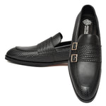 Load image into Gallery viewer, Mens black crust leather formal loafer shoe, business & casual party wear - Feetique Footwea