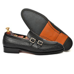 Load image into Gallery viewer, Mens black crust leather formal loafer shoe, business & casual party wear - Feetique Footwea