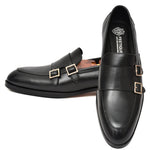 Load image into Gallery viewer, Mens black crust leather formal loafer shoe, business & casual party wear - Feetique Footwea