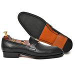 Load image into Gallery viewer, Men's black crust leather formal loafer shoe, business & casual party wear - Feetique Footwea