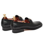 Load image into Gallery viewer, Men's black crust leather formal loafer shoe, business & casual party wear - Feetique Footwea