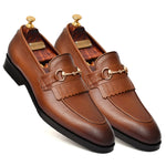 Load image into Gallery viewer, Mens tan crust leather formal loafer shoe, business & casual party wear - Feetique Footwea