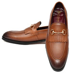 Load image into Gallery viewer, Mens tan crust leather formal loafer shoe, business & casual party wear - Feetique Footwea