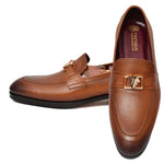 Load image into Gallery viewer, Men's tan crust leather formal loafer shoe, business & casual party wear - Feetique Footwea