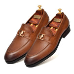 Load image into Gallery viewer, Men's tan crust leather formal loafer shoe, business & casual party wear - Feetique Footwea