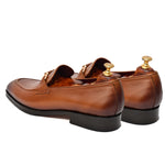 Load image into Gallery viewer, Men's tan crust leather formal loafer shoe, business & casual party wear - Feetique Footwea