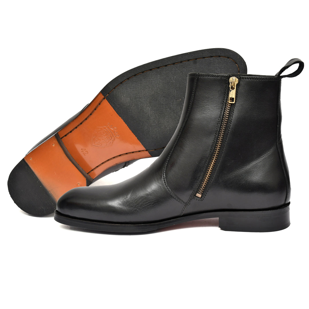 Feetique Men's Genuine Crust Leather Boot, Casual Round Boots For Men - Feetique Footwea