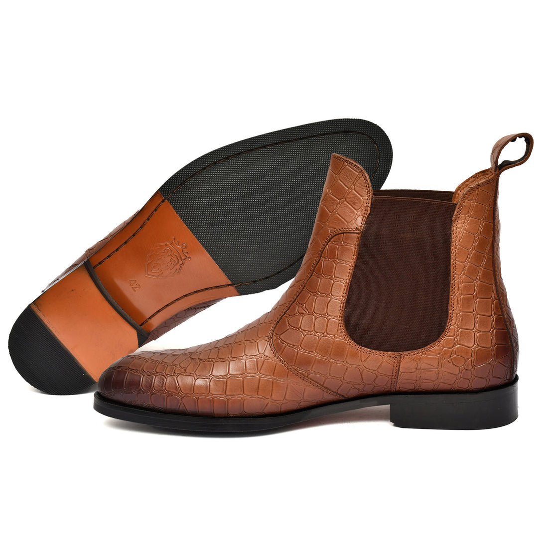 Feetique Men's Genuine Crust Leather Boot, Casual Round Boots For Men - Feetique Footwea