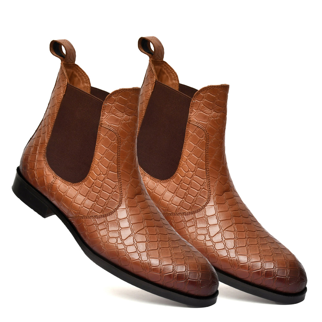 Feetique Men's Genuine Crust Leather Boot, Casual Round Boots For Men - Feetique Footwea