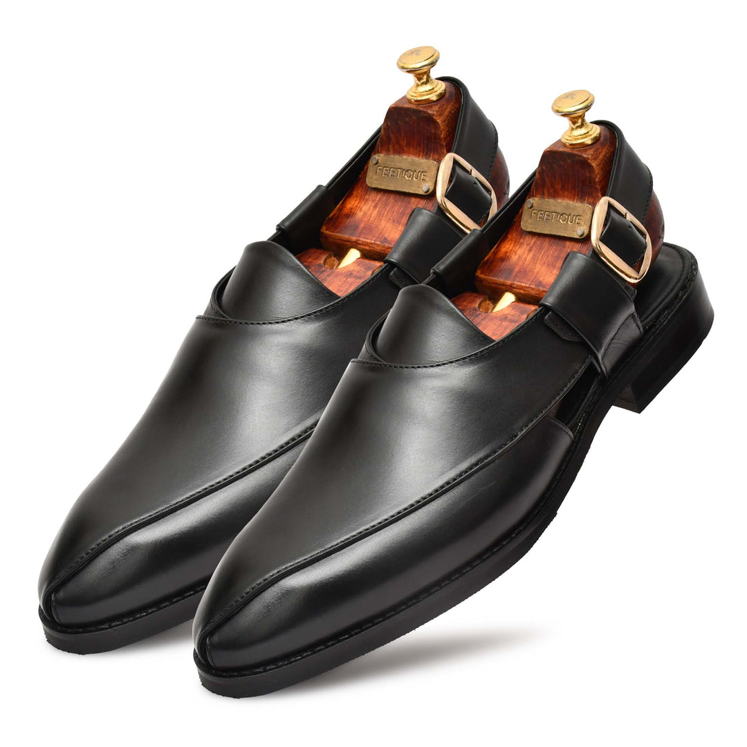 Men's Genuine Leather Unique Design Peshawari Sandals Shoes - Feetique Footwea