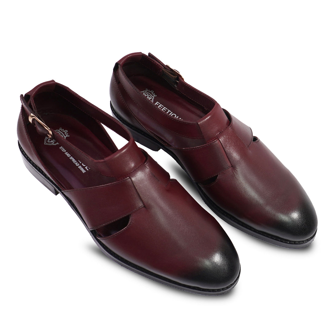 Genuine Leather Peshawari Sandals Cross Strap For Men