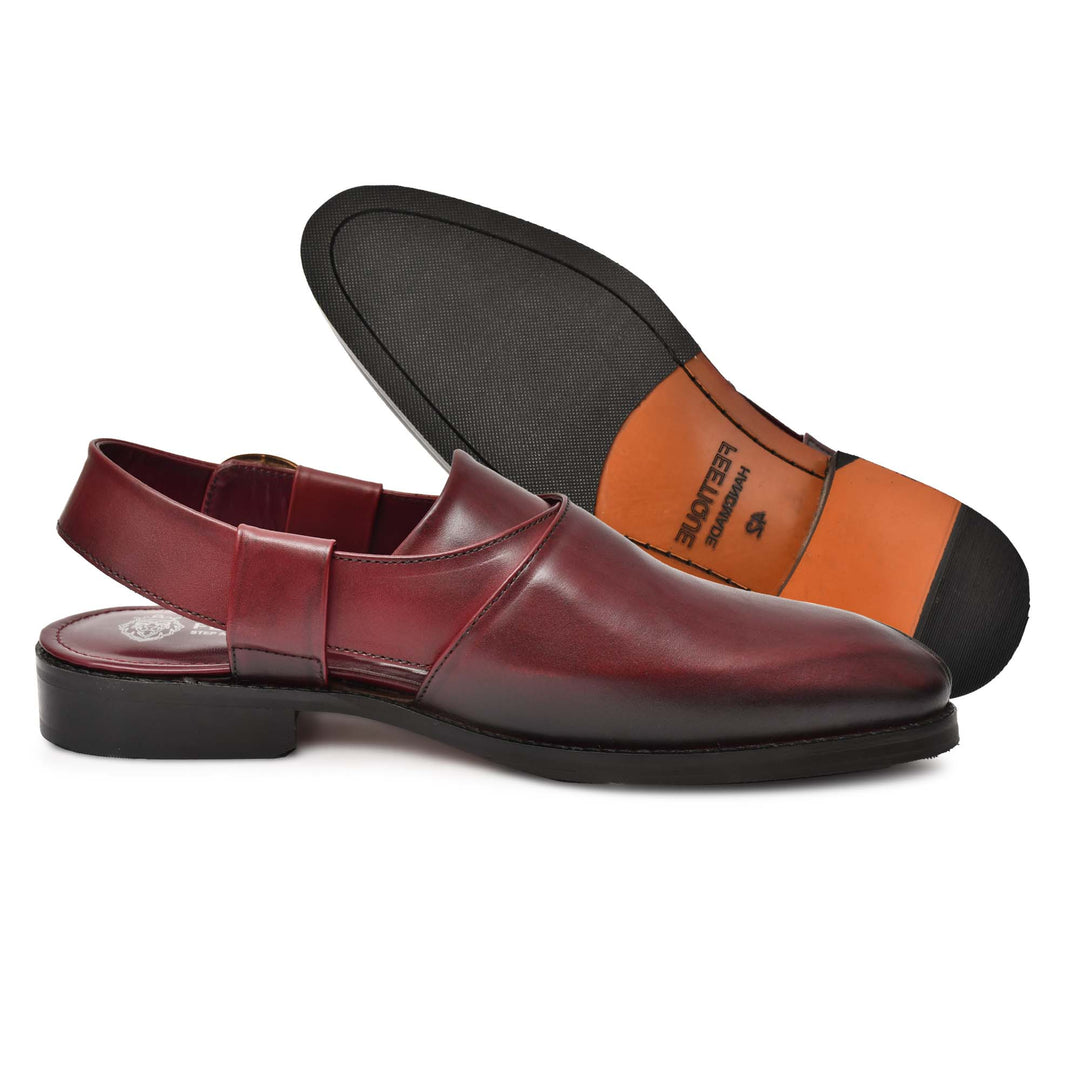 Men's Genuine Leather Unique Design Peshawari Sandals Shoes - Feetique Footwea