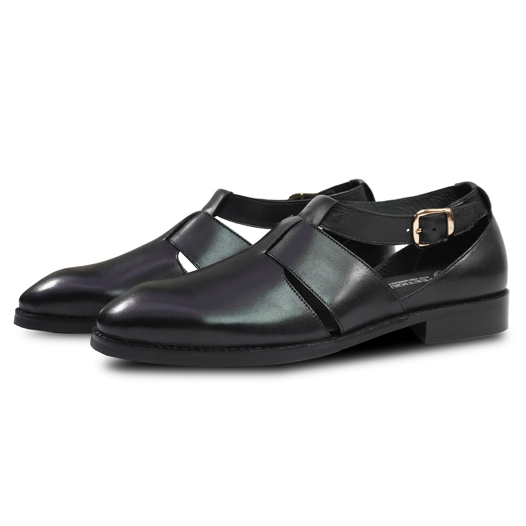Genuine Leather Peshawari Sandals Cross Strap For Men