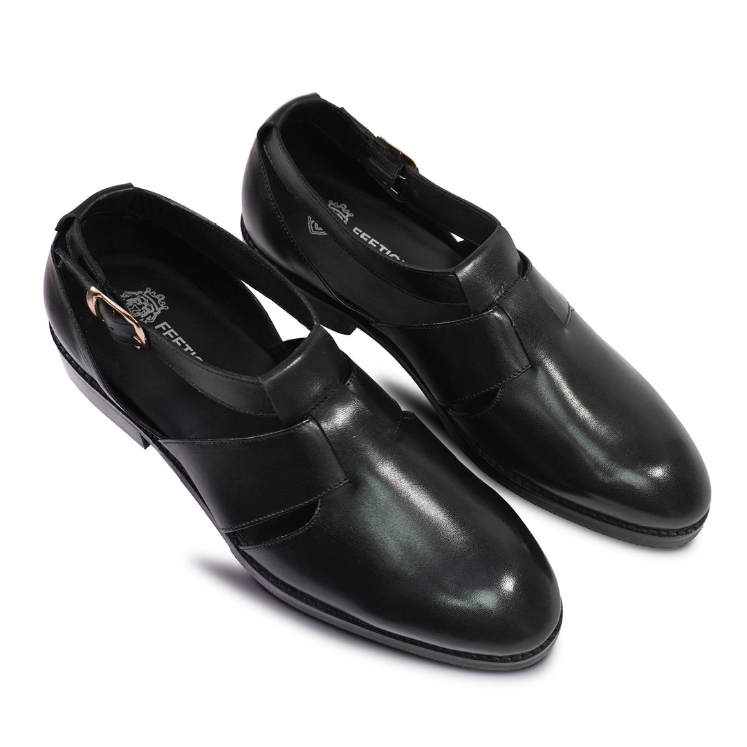 Genuine Leather Peshawari Sandals Cross Strap For Men