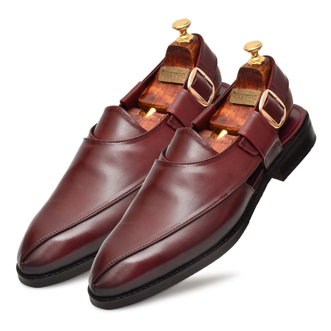 Men's Genuine Leather Unique Design Peshawari Sandals Shoes - Feetique Footwea