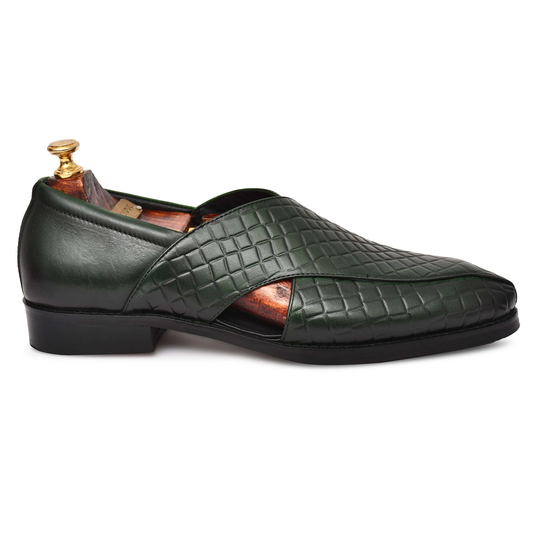 Men's Genuine Leather Unique Design Peshawari Sandals Shoes - Feetique Footwea