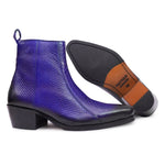 Load image into Gallery viewer, Feetique Handmade Leather Boot With Cuban Heel And Handmade Sheet Sole (SNAKE PRINT)