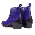 Load image into Gallery viewer, Feetique Handmade Leather Boot With Cuban Heel And Handmade Sheet Sole (SNAKE PRINT)