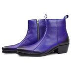 Load image into Gallery viewer, Feetique Handmade Leather Boot With Cuban Heel And Handmade Sheet Sole (SNAKE PRINT)