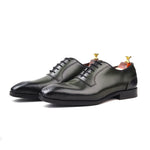 Load image into Gallery viewer, Men green crust leather formal dress shoes, business and casual party wear men green Leather shoe Feetique Footwea