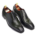 Load image into Gallery viewer, Men green crust leather formal dress shoes, business and casual party wear men green Leather shoe Feetique Footwea