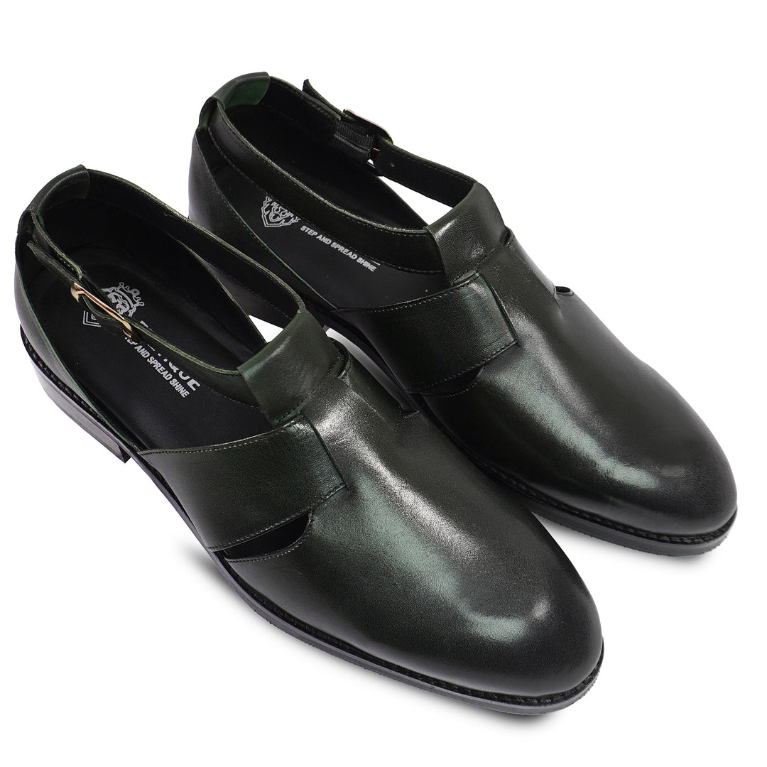 Genuine Leather Peshawari Sandals Cross Strap For Men