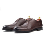 Load image into Gallery viewer, Men’s Wine Whole cut, Crust Leather Formal shoes, Business & Casual Wear - Feetique Footwea