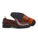 Load image into Gallery viewer, Men’s Wine Genuine Leather Formal Tassel Loafers Dress Shoes, Casual Wear - Feetique Footwea