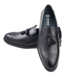 Load image into Gallery viewer, Men’s Black Genuine Leather Formal Tassel Loafers Dress Shoes - Feetique Footwea