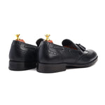 Load image into Gallery viewer, Men’s black Genuine Leather Formal Tassel Loafers Dress Shoes - Feetique Footwea