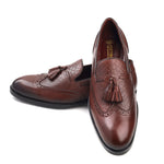 Load image into Gallery viewer, Men’s Brown Genuine Leather Formal Tassel Loafers Dress Shoes - Feetique Footwea