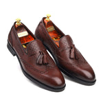 Load image into Gallery viewer, Men’s Brown Genuine Leather Formal Tassel Loafers Dress Shoes - Feetique Footwea