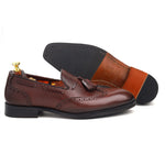 Load image into Gallery viewer, Men’s Brown Genuine Leather Formal Tassel Loafers Dress Shoes - Feetique Footwea